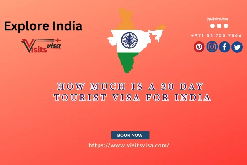 How much is a 30 day tourist visa for India